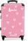 NoBoringSuitcases.com® Kinderkoffer Mädchen - Herzchenmuster - Koffer Kinder Mädchen - Koffer personalisiert 67x43x25cm - Kinder Koffer Madchen - Kinder Trolley Mädchen