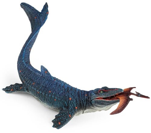 SIENON Jurassic Mosasaurus Dinosaurier Spielzeug Figur 29CM, Mosasaurus Jagd für Pterosaur Modell, große Kunststoff Ozean Dinosaurier Playset für Bad Spielzeug, Kuchen Topper (Pterosaurus enthalten)