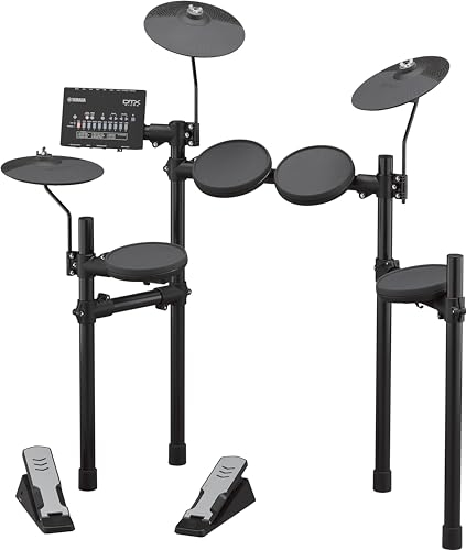 Yamaha DTX402KRL Electronic Drum Kit - 10 Kits, 415 Sounds, 2 Online-Lessons, akustische Effekte und elektronische Sounds, 10 Trainingsfunktionen, iOS/Android-App, schwarz