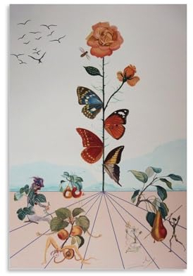 Schmetterlings-Gesicht von Salvador Dalí Maler Kunstwerk Poster Kunstwerke Bild Druck Wandkunst Malerei Leinwand Geschenk Dekor Häuser dekorativ 20 x 30 cm