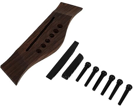 Toyvian Gitarrensteg-sattelmutterstift Mit Gitarrenmutter Und Gitarrensattelmutter Ersatzgitarrenteil Aus Holzbrücke Und Hochwertigem Kunststoff Für Reparatur Und Verbesserung Der Akustik