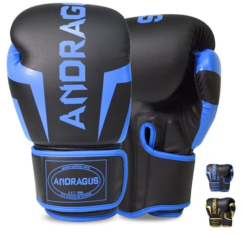 ANDRAGUS Guantes Boxeo 12oz Premium MMA Muay Thai Guante Entrenamiento Boxing Guante de Boxeo Unisex