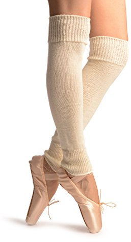 ANZEE Leg Warmers for Kids Stay Warm and Stylish, Kids's Knitted Ankle Warmers 80s Party Dance Sports Yoga Accessories & Ice Skating (Ivory)