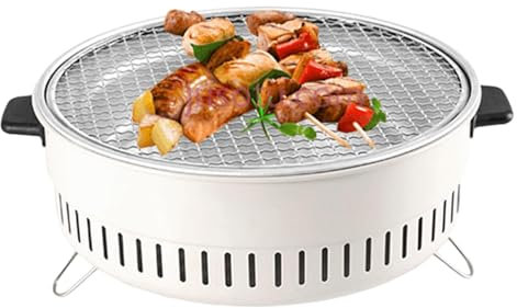 Kixolazr Barbecue-Grill,BBQ-Grill | Tragbarer Holzkohlegrill-Räucherofen,Robuster, hitzebeständiger Barbecue-Grill zum Kochen im Freien, Grillen, Camping, Picknicks, Tailgating-BBQ-Kohlekessel