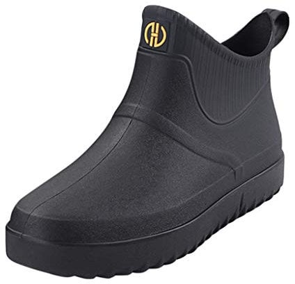 Stivali di Gomma Uomo Scarpe Impermeabili Alla Caviglia Moda Breve Pioggia Casual Slip D'acqua All'aperto in Pelle