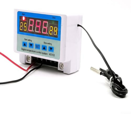 Interruptor de termostato digital para CA 220 V y CC 12 V/24 V 30 A control de temperatura con medición de precisión (DC24V 600W)