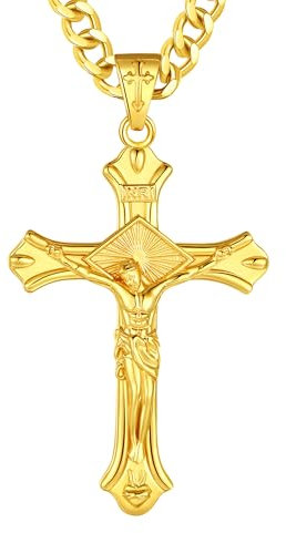 AEONSLOVE Kreuz Kette Damen Silber 925 Halskette mit Kreuz Silber 925 Herren Kreuzkette Kruzifix Kette Herren Jesus Anhänger Katholisches Christlicher Schmuck Religiöse Geschenke