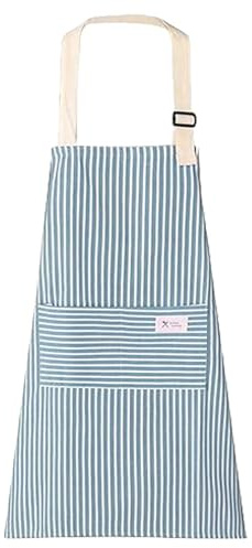 Bailinks Delantal de Cocina de Algodón, 1 Pieza, con Bolsillos, Ajustable, para Hornear, Cocinar, Jardinería, Uso Doméstico, Ideal para Mujeres y Hombres