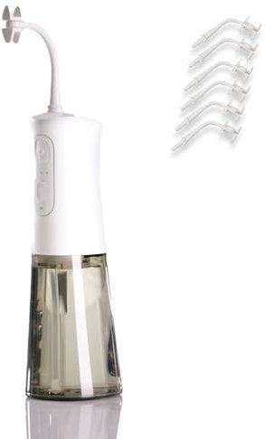 CorpCare Miracle Smile + 6 Aufsätze - Elektrische Munddusche - Zahnreinigung - Zahnhygiene - Kabellose Zahndusche - Mundhygiene