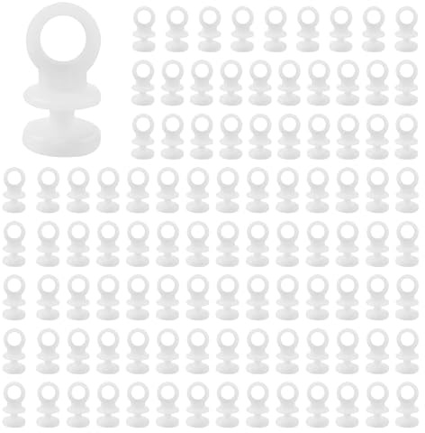 Lot de 100 glissières de rideaux en plastique pour rideaux - Crochets en plastique pour rideaux de caravane - Crochets en plastique pour fenêtres, portes, rideaux de douche