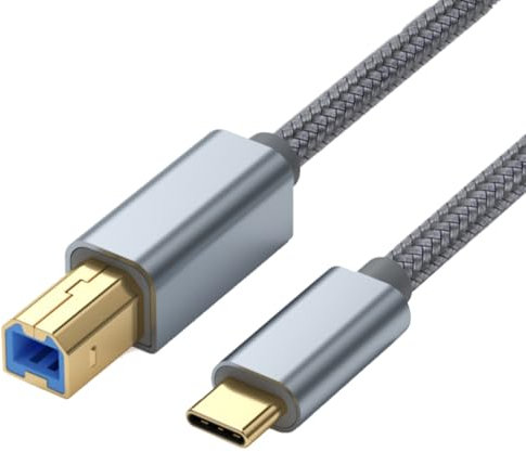 Leloco USB-C zu USB-B Druckerkabel 3,0M | Scannerkabel mit Typ-C Stecker und B-Stecker | Kompatibel mit MacBook Pro/Air, HP, Canon, Dell & mehr | Schnelle Datenübertragung für Drucker & Scanner