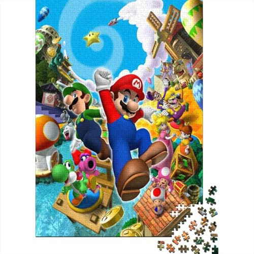 Super Mario Poster 1000-Puzzleteile PuzzleKann Stress LindernPädagogische Spiele Geschenke100% RecyclingkartonGeeignet Für Erwachsene Und Kinder 1000pcs (75x50cm)