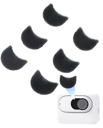Mikrofon Windschutz für Insta360 GO 3S/GO 3 6 Stück Windschutz Mikrofon Windschutzscheibe Windschaum Winddichter Filter winddichte Wattepads Geräuschreduzierung Schwarz Zubehör Kamerahülle