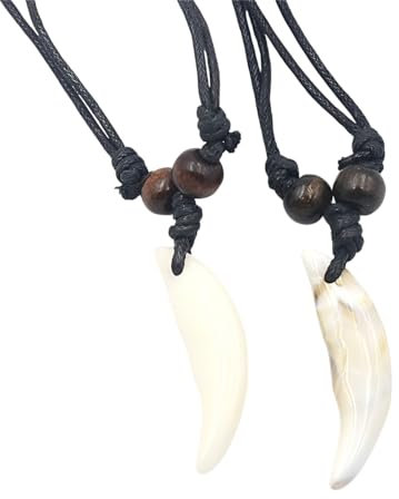TPZORJX 2 Stücke haifischzahn kette,surfer kette,haifischzähne-Anhänger-Halsketten，Mädchen-Jungen-Halsketten, Anhänger-Halsketten, Halsketten, haizahn kette，Frauen Halskette,Surferkette Herren