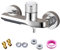 BigKing Mitigeur de douche thermostatique avec bouton de sécurité, robinet cascade, 2 sorties, thermostat de douche en laiton pour douche et baignoire, installation facile