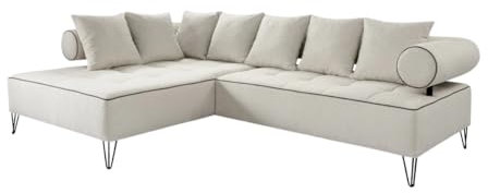 Ecksofa Viena L - 300x200x97cm - Sofa für Wohnzimmer - Moderne Couch - Wohnlandschaft - Design Sofa - Couch ohne Schlaffunktion - Komfort durch Wellenunterfederung - L-Form - Eckcouch - 29 (Links)