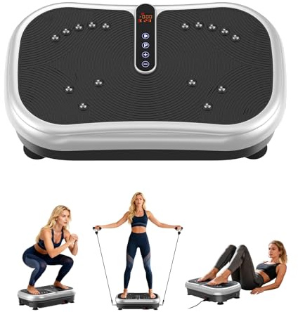 Vibrationsplatte 200W Vibration Plate Fitness mit Fernbedienung, 120 Stufen, Ultraschall & Gummifüße – für Home Workout, Muskelstraffung & Regeneration, Ideal für Frauen & Senioren