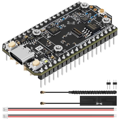 ESP32 LoRa V4 Entwicklungsboard für Meshtastic LoRaWAN IoT 1 Stück | ESP32-S3 16 MB Flash-Speicher, WLAN BLE, 28 dBm Hohe Leistung SX1262 LoRa, Bord-GPS- und Solarpanel-Schnittstellen