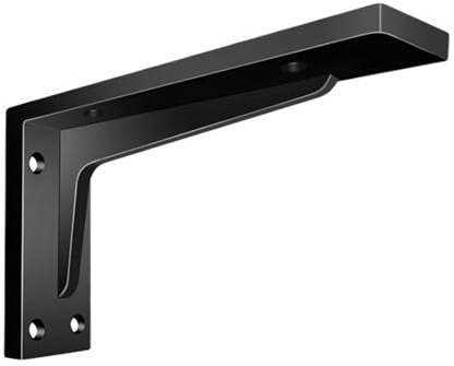 Équerres pour Étagères 1 support mural triangulaire renforcé et épais for étagère, de rangement suspendue, meuble TV dissimulé(Black 6 inch 1pcs)