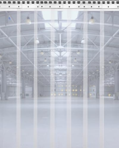 Ezcasch PVC Strip Curtain Kit 1.15x2.25m(WxL), 7Pcs Clear Strip for Coldroom