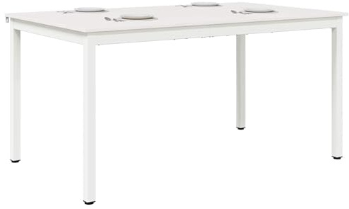 vidaXL Esstisch Weiß 150 x 90 x 75 cm Massives Kiefernholz, Esszimmer, quadratisch, modern, langlebig, stilvoll, minimalistisch, ideal für Familientreffen, pflegeleicht, 64 Fuß
