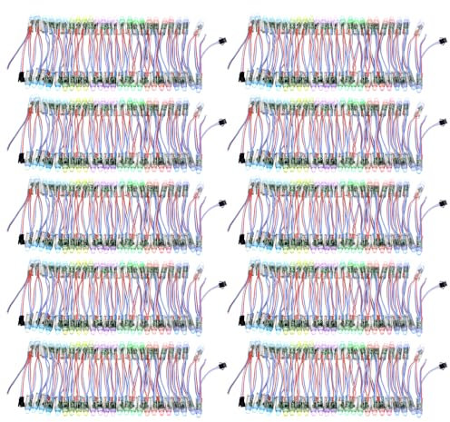 ALITOVE 500pcs 5V WS2811 LED Pixels Individuell Adressierbare RGB LED Lichterketten 12mm Diffusioniert Digitale Volle Farbe Programmierbare LED Module Licht Wasserdicht IP68 (10 * 50 LEDs/String)
