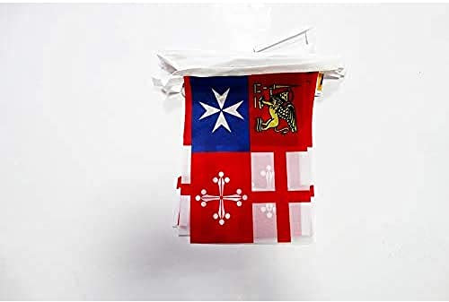 AZ FLAG Ghirlanda 6 Metri 20 Bandiere Italia Quattro Repubbliche Marinare 21x15cm, Bandiera Italiana 15 x 21 cm - Festone Bandierine