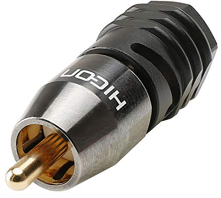 Hicon HI-CM0.8/3.7-SM Cinch-Steckverbinder Mono Schwarz, Silber 1 St.