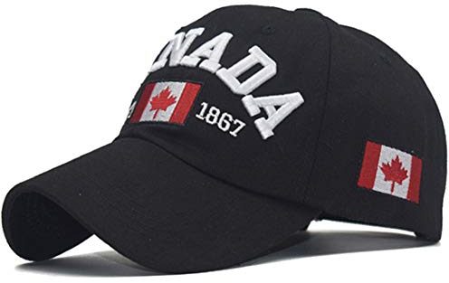 Kanada Dad Hat Maple Leaf Flag Cap bestickt Unisex, schwarz, Einheitsgröße