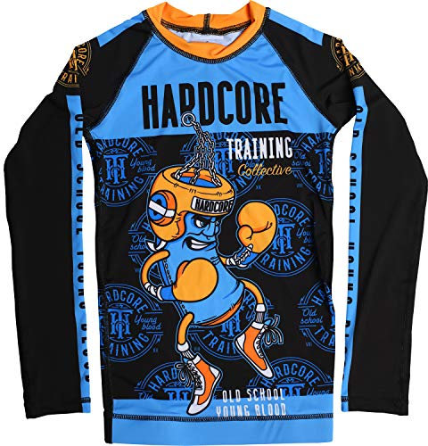 Hardcore Training Kids Rash Guard Punching Bag Unisex Chemise de Compression Enfant Couche de Base No Gi Fitness Entraînement BJJ Gym Workout Boxe