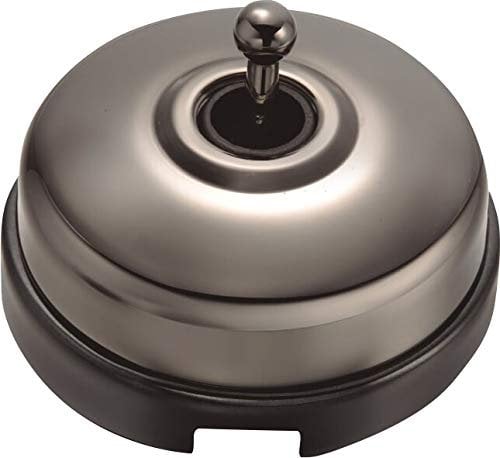 FONTINI - DIMBLER - Interrupteur Va & Vient Porcelaine Noire Coque Nickel Satiné Réf. 60308793