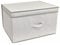 The Magic Toy Shop Large Foldable Storage Box with Lid – Linen Natural Design – Collapsible & Decorative Organiser for Clothes, Bedding, Toys, and More – Home & Office Storage 50x30x40cm