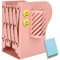 Qualsen Serre Livre Original Cale Livre Etagere en Métal Réglable Presse Livre avec Porte-Stylo Serre Livres Metal Bloc Livre pour Étagère pour La Maison Le Bureau l'école(1 Pièce,Rose)