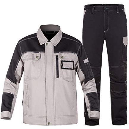 YJKJ Arbeitsjacke, Arbeitskleidung, 100% Baumwolle Vier-Jahreszeiten-Anzug Antistatisch Verbrühungshemmend Baumwolle Schweißer, Fabrik, BAU, Autoreparatur,C,XXL