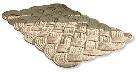 Loberon Fußmatte Harman, Dekoratives Flechtmuster, Robust & Langlebig, Indoor & Outdoor geeignet, 50x80 cm, Wohntextilien, Wohn-Accessoire, Jute, beige