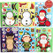 Runmeihe 24 hojas de pegatinas de juegos de Fiesta de Navidad para niños, haz Tus propias pegatinas Con Papá Noel, muñeco de Nieve, pegatinas de Fenêtre Navidad para manualidades, Regalos