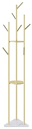 XXZY Porte-Manteau sur Pied Porte-Manteau en Fer forgé Plancher-Debout Porte-Manteau Simple et Moderne Accrochez Cintre Rack Base en marbre avec 3 partitions et 7 Crochets Décoration Parfaite