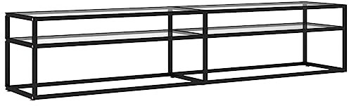 vidaXL Mobile Porta TV Trasparente 200x40x40,5 cm in Vetro Temperato
