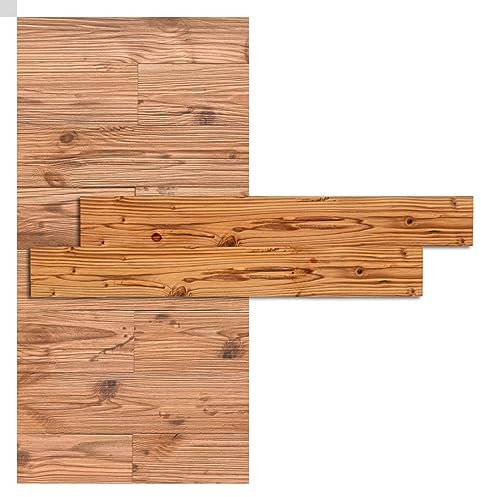 iWerk® – Wandpaneele in natürlicher Holzoptik | Selbstklebende Holzpaneele aus nachhaltigem Echtholz für Wand & Decke | Natürliche Wandverkleidung für ein angenehmes Raumklima | Wandpaneel „Alp”