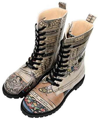 DOGO Zipsy - Cafe Wien - Vegane Damen Boots Stiefelette - Bunte und Bequeme Stiefel für Frauen | Nachhaltige Mode und Komfort 36