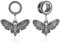 Vankula Ohr Tunnel mit anhänger Double Flared Flesh Plug Motte Edelstahl für männer damen Ohrpiercing Gestreckte Schmuck 19mm(3/4) Silber