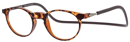 DIDINSKY Faraday Lesebrille mit Magnet und Filter gegen Blaulicht, graduierte Lesebrille, für Damen und Herren, mit entspiegelten Gläsern (Havana, 3, x, ROUND)