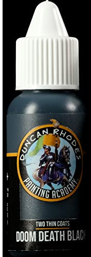 Duncan Rhodes Painting Academy Two Thin Coats Hobby Paints 15ml (Doom Death Black)