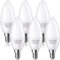Plusluck E14 LED Kerzenlampen, LED Kaltweiß 6000K, Leuchtmittel 6W, Ersetzt 60W Halogen Leuchtmittel, 600LM, C37 Glühbirne E14, 240°, Energie sparen, Nicht Dimmbar, 6er Pack