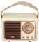 Tbest Portable Retro BT Speaker,Bluetooth Stereo Speaker Vintage Decor Old Fashion Style Mini Wireless Speaker for Kitchen Desk Bedroom Office Outdoor (White)