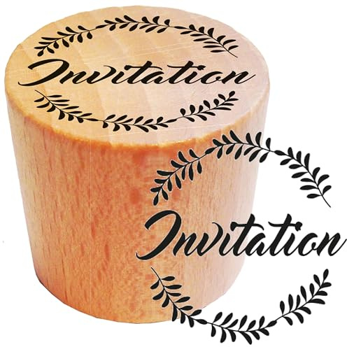 Stempel aus Holz, rund, Einladung, FSC 100%