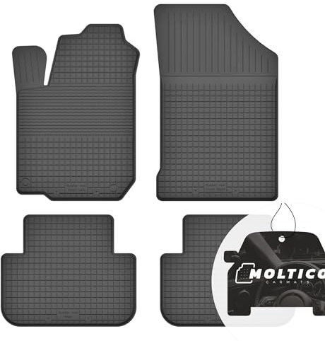 moto-MOLTICO Gummimatten Auto, 4-teiliges Set, Allwetter Gummi Fußmatten mit Rand, Antirutsch & Wasserfest Autoteppiche - passend für Toyota Yaris II 2005-2011