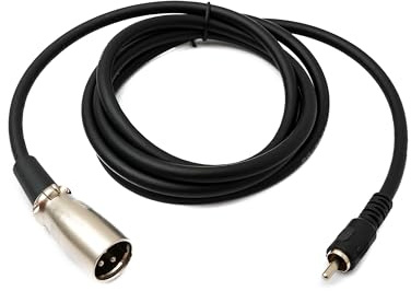 System-S Cinch RCA Kabel 150 cm Stecker zu XLR 3 polig Stecker 30 VAC Adapter in Schwarz