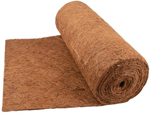 Fengaim Kokosmatte Garten Pflanzmatte,100% Bio Pflanzenschutz Winter, Winterschutz für Kübelpflanzen, Unkrautbekämpfung Stoffmatte Kokos Teppich, Coco Liner Mulch für Pflanzen (300cm*40cm/118 x 16)