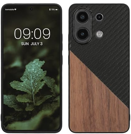 kwmobile Hülle kompatibel mit Xiaomi Redmi Note 13 4G - Handyhülle - Handy Schutzhülle - Smartphone Cover - Dunkelbraun Schwarz